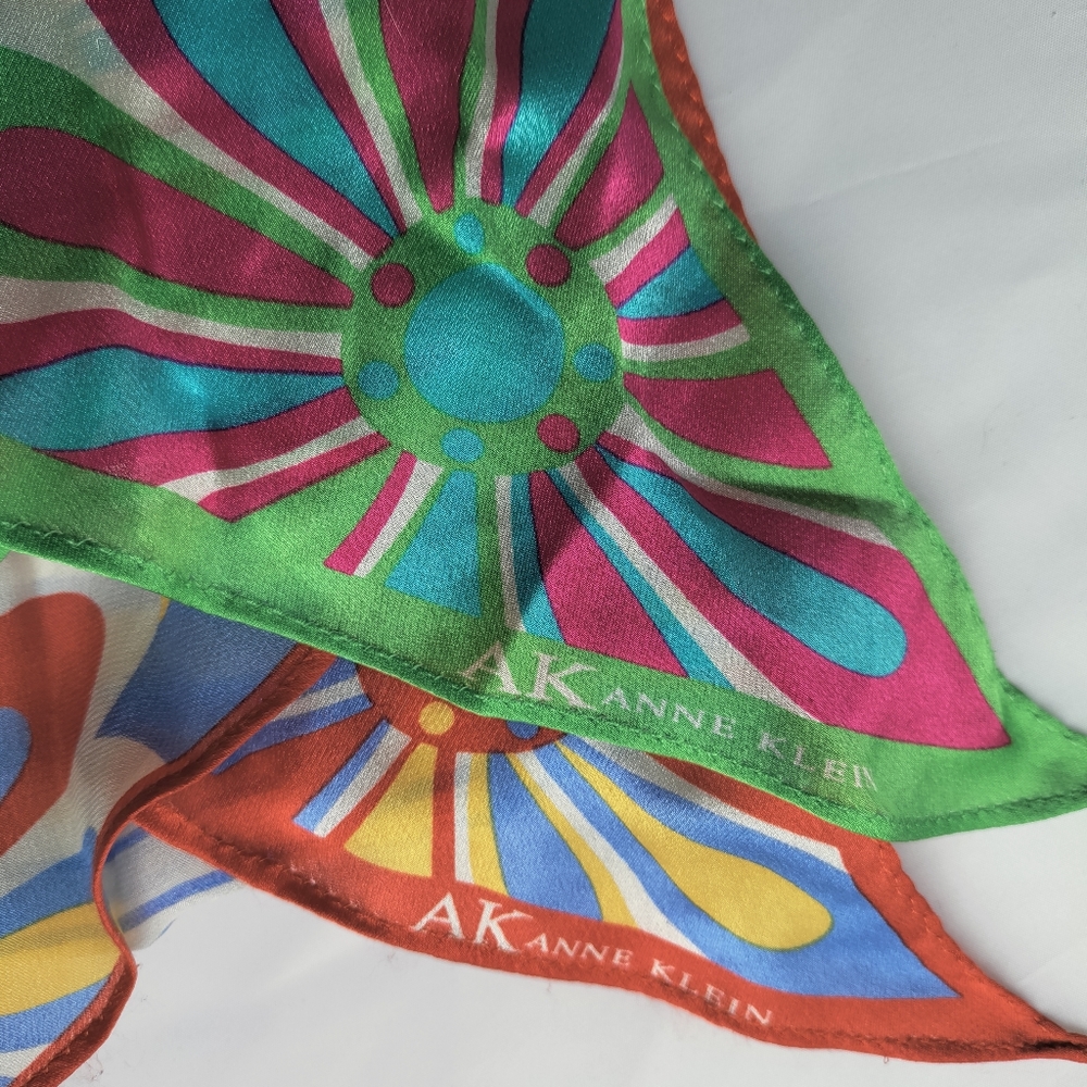 Lot of 2 Anne Klein Vintage Retro Scarves